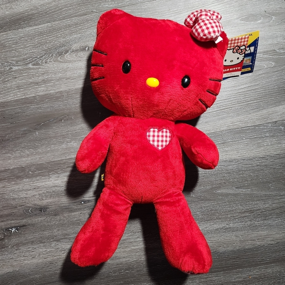 💯 BUILD-A-BEAR 💯 EXTREMELY RARE LIMITED EDITION GINGHAM RED HELLO KITTY (NWT)